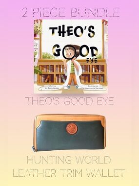 2pc Bundle: Hunting World Green/Tan Wallet & Theo’s Good Eye (2 Books Donated📚)